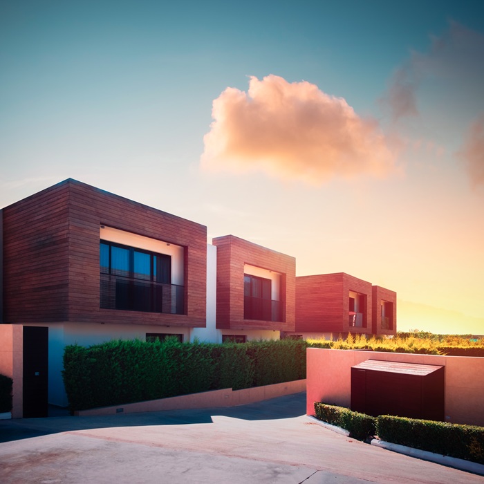 Property beneath a wide, open sky